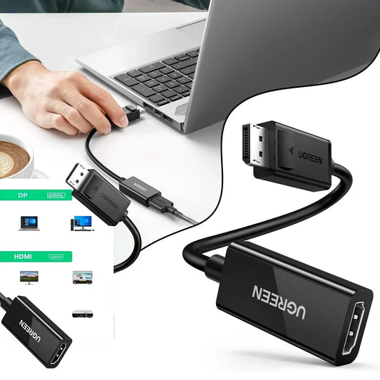Προσαρμογέας βίντεο UGREEN MM137, DisplayPort - HDMI, 4K, μαύρο