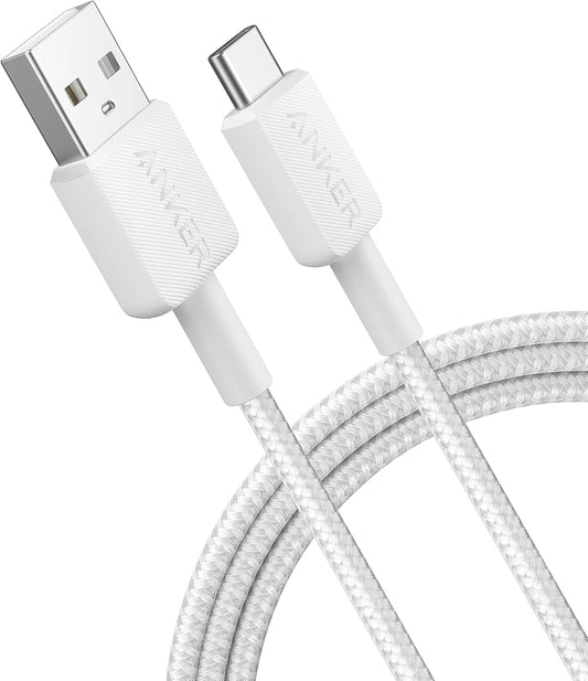 Data and Charging Cable USB-A - USB-C Anker 322, 18W, 0.9m, White A81H5G21 