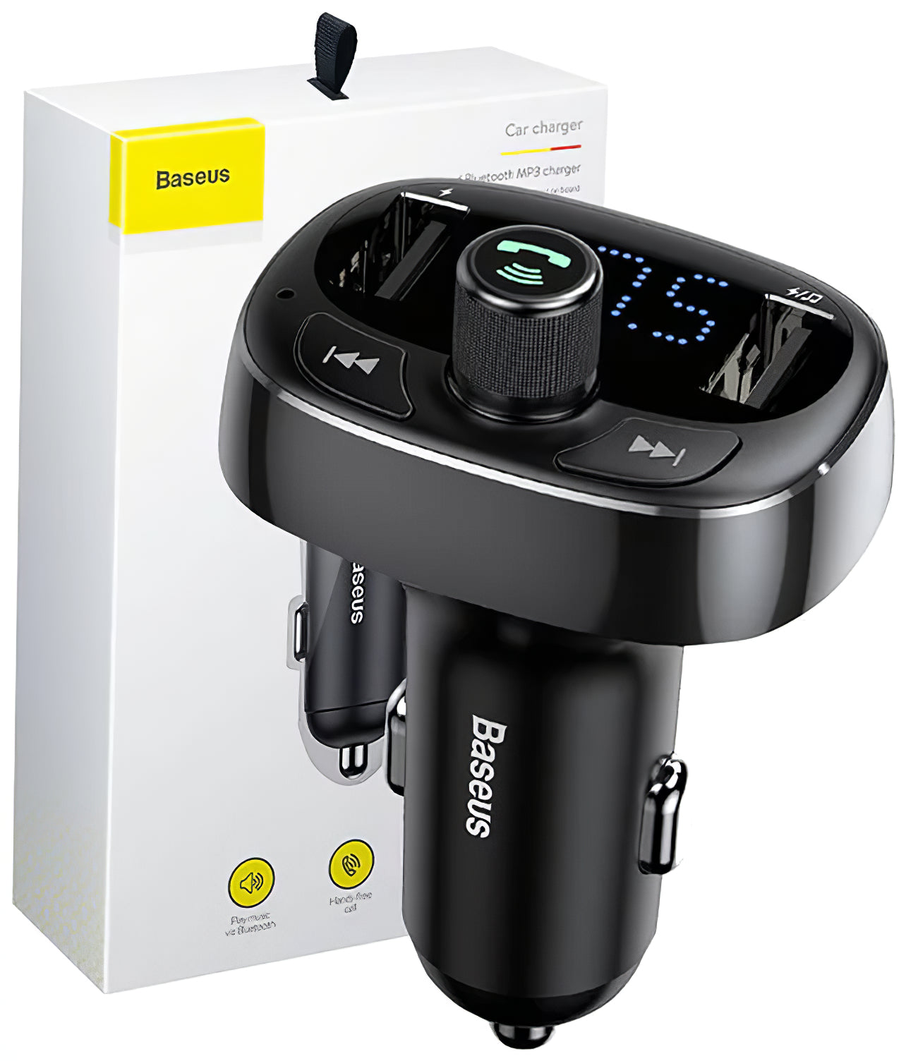 Bluetooth FM Modulator Baseus S-09, 2 x USB-A - 1 x microSD 