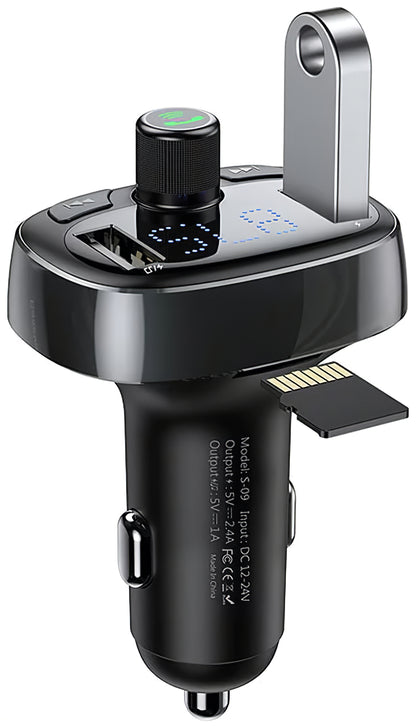 Bluetooth FM Modulator Baseus S-09, 2 x USB-A - 1 x microSD 